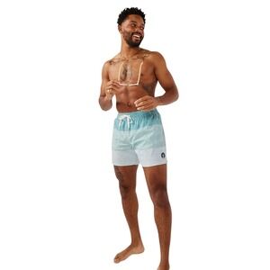 Chubbies Mens Swim Trunks Teal Blue Dot Pattern 5.5 Inch Inseam MEDIUM